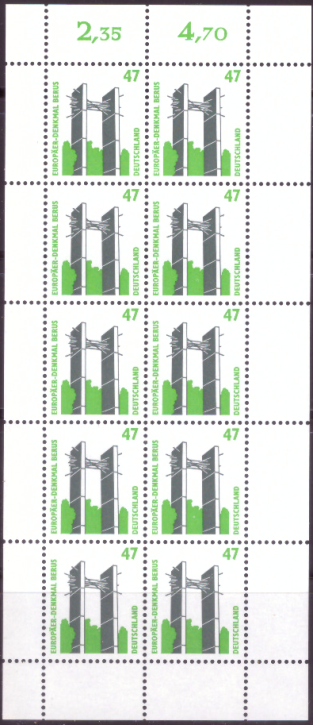 Briefmarken BRD (Bund) 1997, Mi.Nr. 1932 Kleinbogen, Freimarke: Sehenswürdigkeiten (XX). Postfrisch