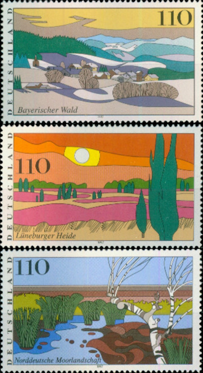 Briefmarken BRD (Bund) 1997, Mi.Nr. 1943-1945, Bilder aus Deutschland (V). Postfrisch
