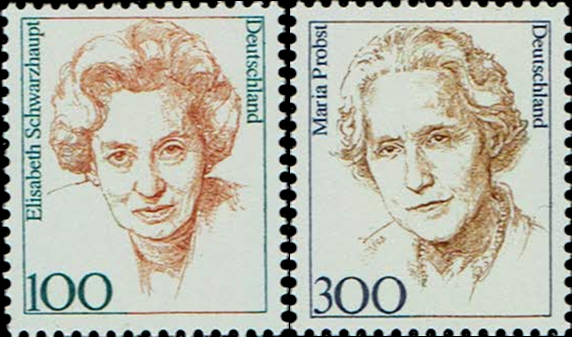 Briefmarken BRD (Bund) 1997, Mi.Nr. 1955-1956, Freimarken: Frauen der deutschen Geschichte (XVII), Postfrisch