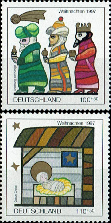 Briefmarken BRD (Bund) 1997, Mi.Nr. 1959-1960, Weihnachten. Postfrisch