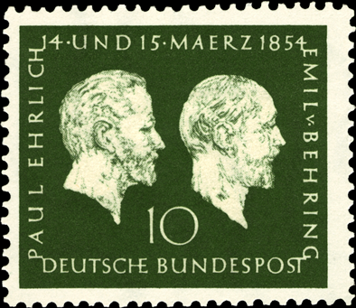 Briefmarken BRD (Bund) 1954, Mi.Nr. 197, Prof. Paul Ehrlich und Emil von Behring. Postfrisch