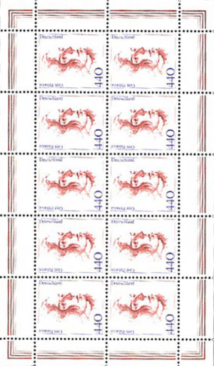 Briefmarken BRD (Bund) 1998, Mi.Nr. 2014 Kleinbogen, Freimarke: Frauen der deutschen Geschichte (XVIII). Postfrisch