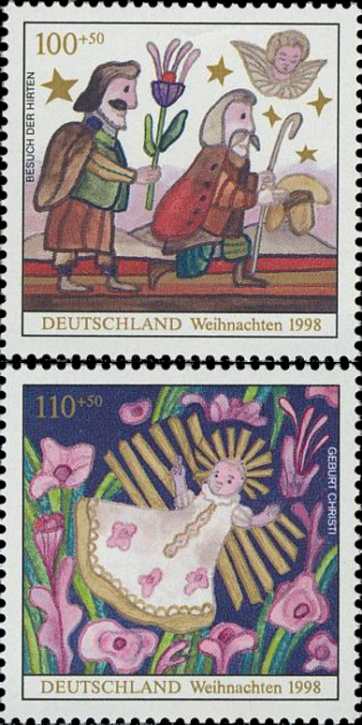 Briefmarken BRD (Bund) 1998, Mi.Nr. 2023-2024. Weihnachten. Postfrisch