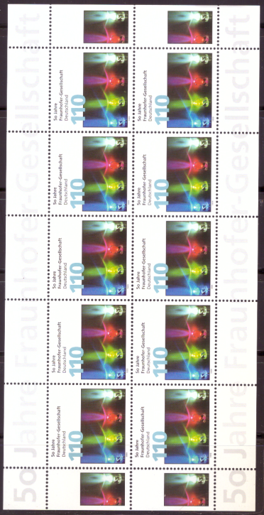 Briefmarken BRD (Bund) 1999, Mi.Nr. 2038 Kleinbogen, Fraunhofer-Gesellschaft. Postfrisch