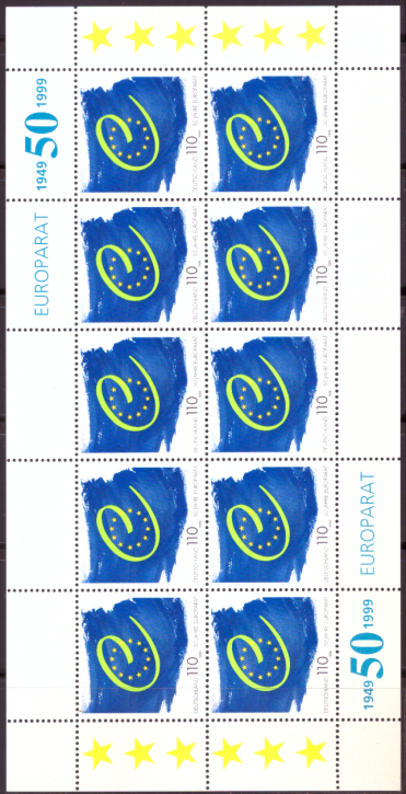 Briefmarken BRD (Bund) 1999, Mi.Nr. 2049 Kleinbogen, Europarat. Postfrisch