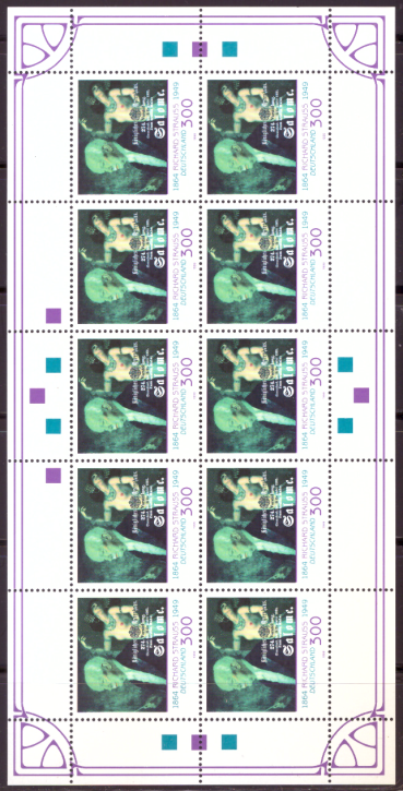Briefmarken BRD (Bund) 1999, Mi.Nr. 2076 Kleinbogen, Richard Strauss. Postfrisch