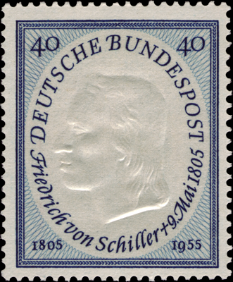 Briefmarken BRD (Bund) 1955, Mi.Nr. 210, 150. Todestag von Friedrich von Schiller. Postfrisch