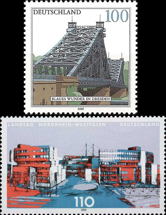Briefmarken BRD (Bund) 2000, Mi.Nr. 2109, 2110. Postfrisch