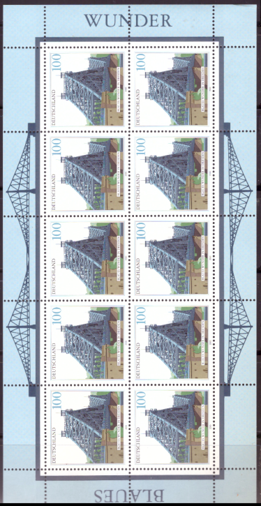 Briefmarken BRD (Bund) 2000, Mi.Nr. 2109 Kleinbogen, Brücken (IV). Postfrisch
