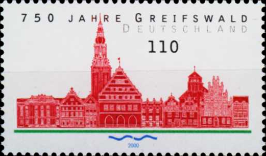 Briefmarken BRD (Bund) 2000, Mi.Nr. 2111. 750 Jahre Greifswald. Postfrisch