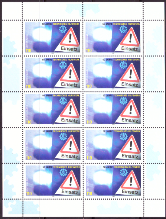 Briefmarken BRD (Bund) 2000, Mi.Nr. 2125 Kleinbogen, Dienst am Nächsten (II). Postfrisch