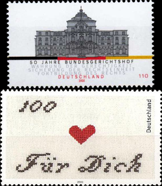 Briefmarken BRD (Bund) 2000, Mi.Nr. 2137, 2138. Postfrisch