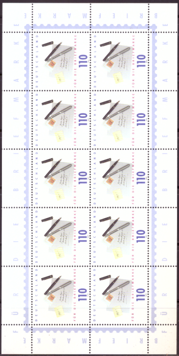 Briefmarken BRD (Bund) 2000, Mi.Nr. 2148 Kleinbogen, Für die Briefmarke. Postfrisch