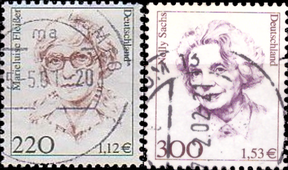 Briefmarken BRD (Bund) 2001, Mi.Nr. 2158-2159. Freimarken: Frauen der deutschen Geschichte (XX). Gestempelt