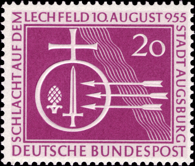 Briefmarken BRD (Bund) 1955, Mi.Nr. 216, Schlacht auf dem Lechfeld. Postfrisch