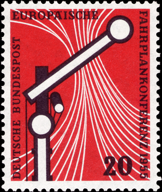 Briefmarken BRD (Bund) 1955, Mi.Nr. 219, Fahrplankonferenz. Postfrisch