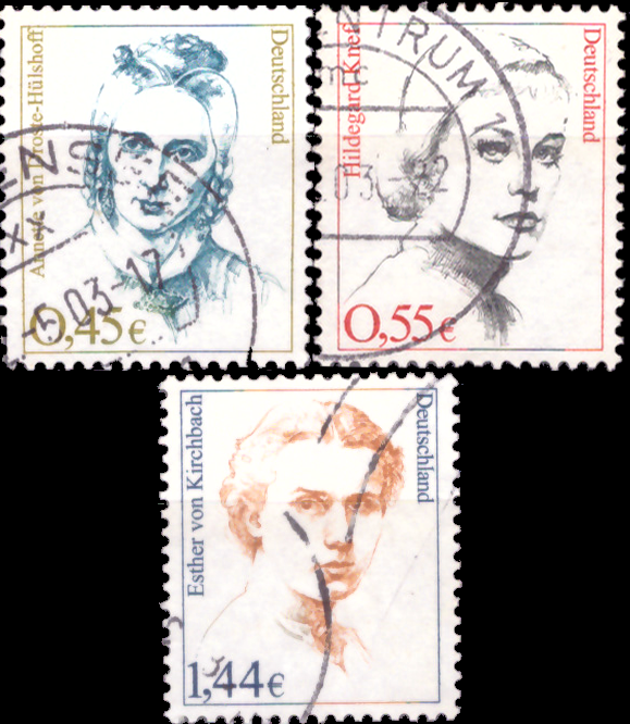 Briefmarken BRD (Bund) 2002, Mi.Nr. 2295-2297. Freimarken: Frauen der deutschen Geschichte (XXI). Gestempelt