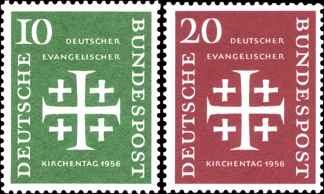 Briefmarken BRD (Bund) 1956, Mi.Nr. 235-236, Deutscher Evangelischer Kirchentag. Postfrisch