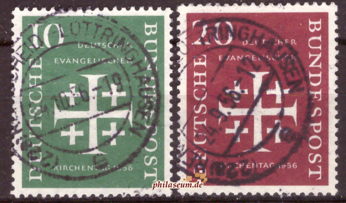 Briefmarken BRD (Bund) 1956, Mi.Nr. 235-236, Deutscher Evangelischer Kirchentag. Gestempelt