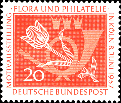 Briefmarken BRD (Bund) 1957, Mi.Nr. 254, Briefmarkenausstellung. Postfrisch