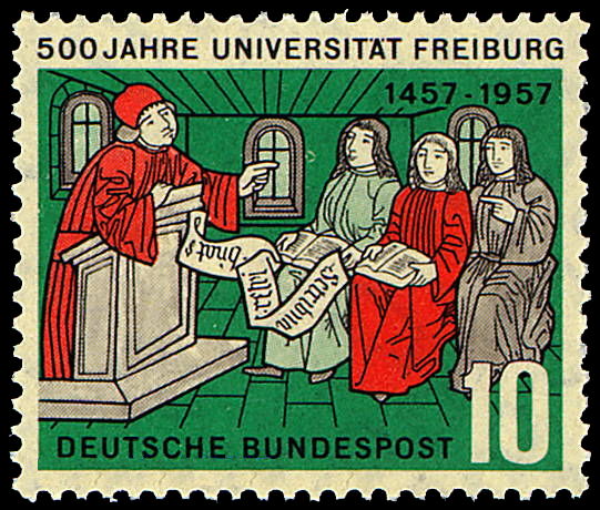 Briefmarken BRD (Bund) 1957, Mi.Nr. 256, 500 Jahre Universität Freiburg. Postfrisch
