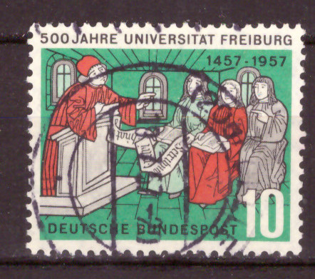 Briefmarken BRD (Bund) 1957, Mi.Nr. 256, 500 Jahre Universität Freiburg. Gestempelt