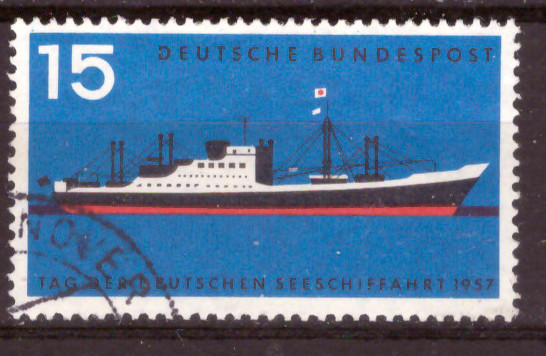 Briefmarken BRD (Bund) 1957, Mi.Nr. 257, Tag der deutschen Seeschifffahrt. Gestempelt