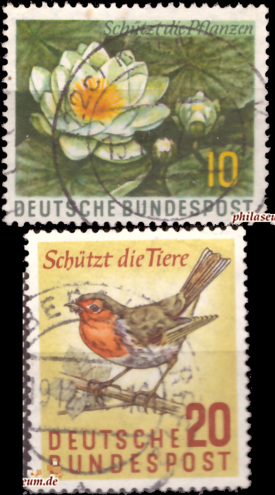 Briefmarken BRD (Bund) 1957, Mi.Nr. 274-275, Naturschutz. Gestempelt