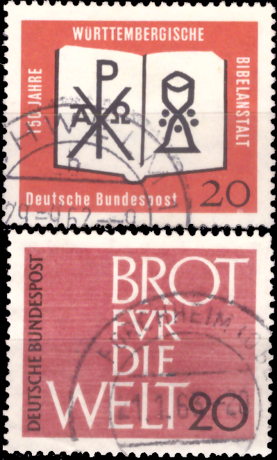 Briefmarken BRD (Bund) 1962, Mi.Nr. 382, 389, Gestempelt