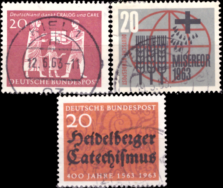 Briefmarken BRD (Bund) 1963, Mi.Nr. 390, 391, 396, Gestempelt