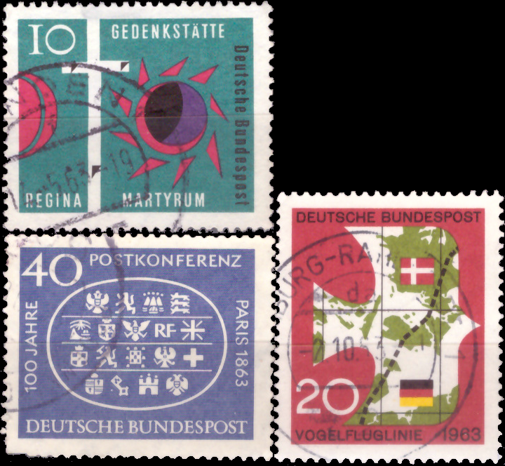 Briefmarken BRD (Bund) 1963, Mi.Nr. 397, 398, 399, Gestempelt