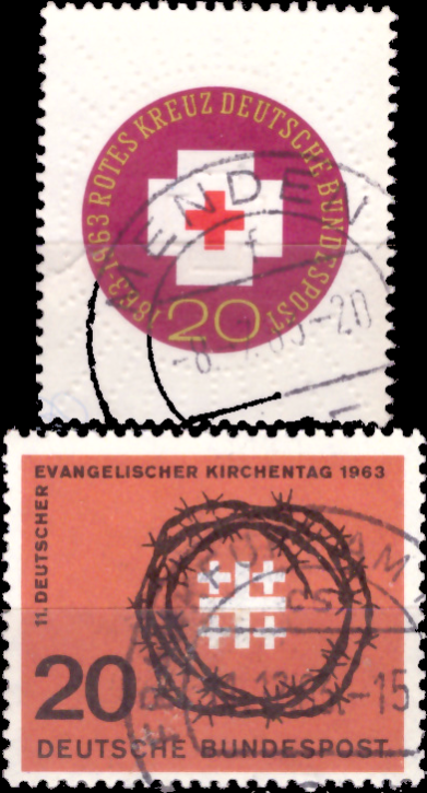 Briefmarken BRD (Bund) 1963, Mi.Nr. 400, 405, Gestempelt