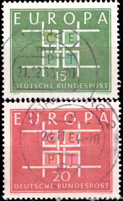 Briefmarken BRD (Bund) 1963, Mi.Nr. 406-407, Europa. Gestempelt