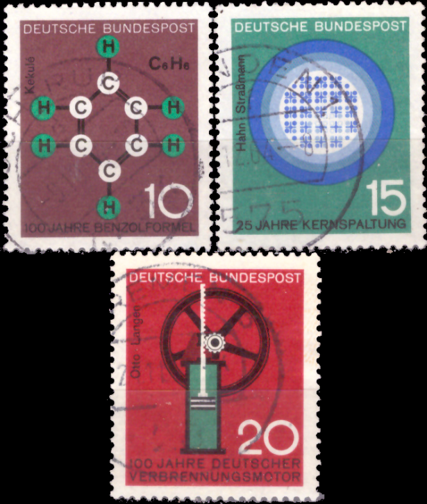 Briefmarken BRD (Bund) 1964, Mi.Nr. 440-442, Fortschritt in Technik und Wissenschaft (I). Gestempelt