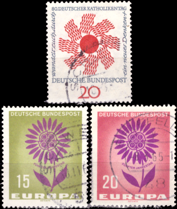 Briefmarken BRD (Bund) 1964, Mi.Nr. 444, 445-446, Gestempelt