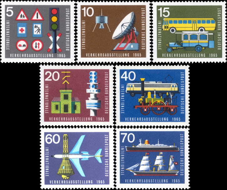 Briefmarken BRD (Bund) 1965, Mi.Nr. 468-474, Internationale Verkehrsausstellung. Postfrisch
