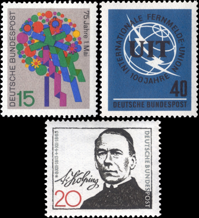 Briefmarken BRD (Bund) 1965, Mi.Nr. 475, 476, 477, Postfrisch