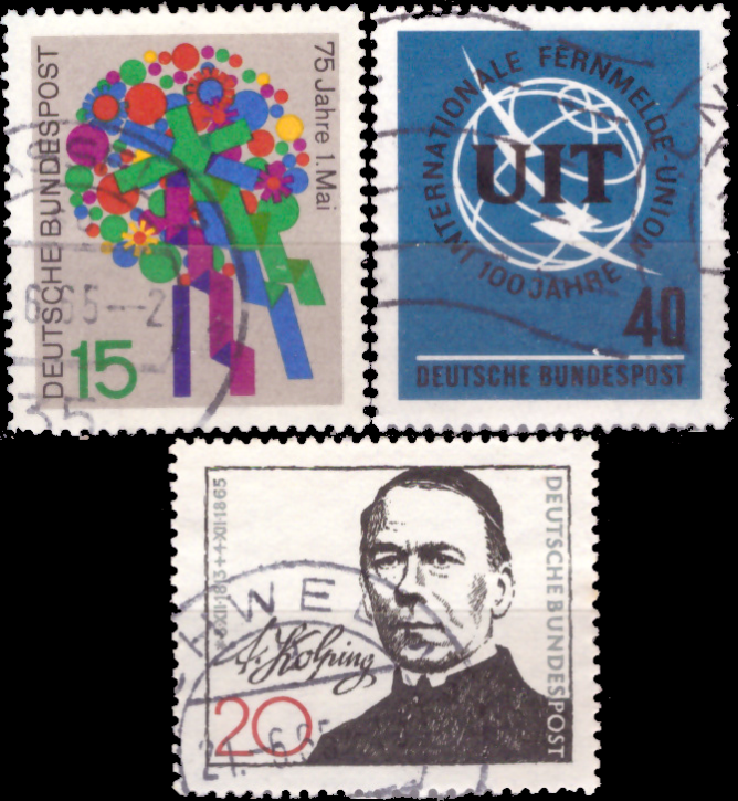 Briefmarken BRD (Bund) 1965, Mi.Nr. 475, 476, 477, Gestempelt