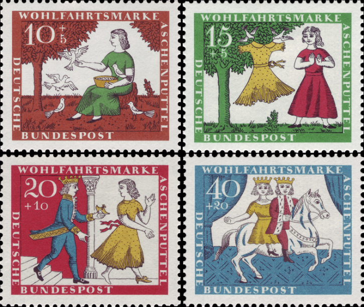 Briefmarken BRD (Bund) 1965, Mi.Nr. 485-488, Wohlfahrt: Märchen der Brüder Grimm (VII). Postfrisch