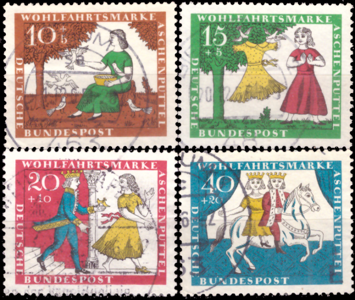 Briefmarken BRD (Bund) 1965, Mi.Nr. 485-488, Wohlfahrt: Märchen der Brüder Grimm (VII). Gestempelt