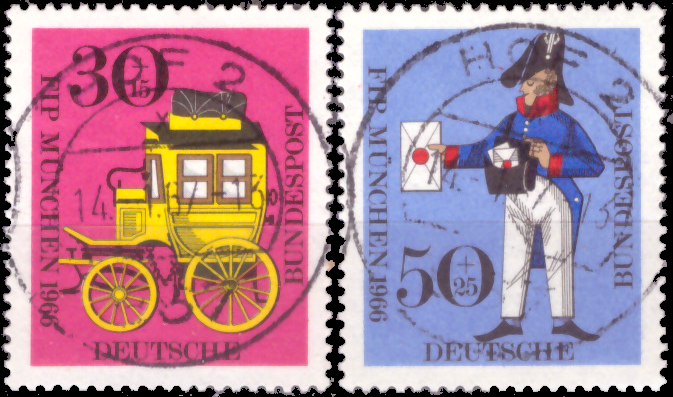 Briefmarken BRD (Bund) 1966, Mi.Nr. 516-517, (FIP), München. Gestempelt