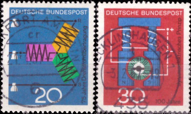 Briefmarken BRD (Bund) 1966, Mi.Nr. 521-522, Fortschritt in Technik und Wissenschaft. Gestempelt