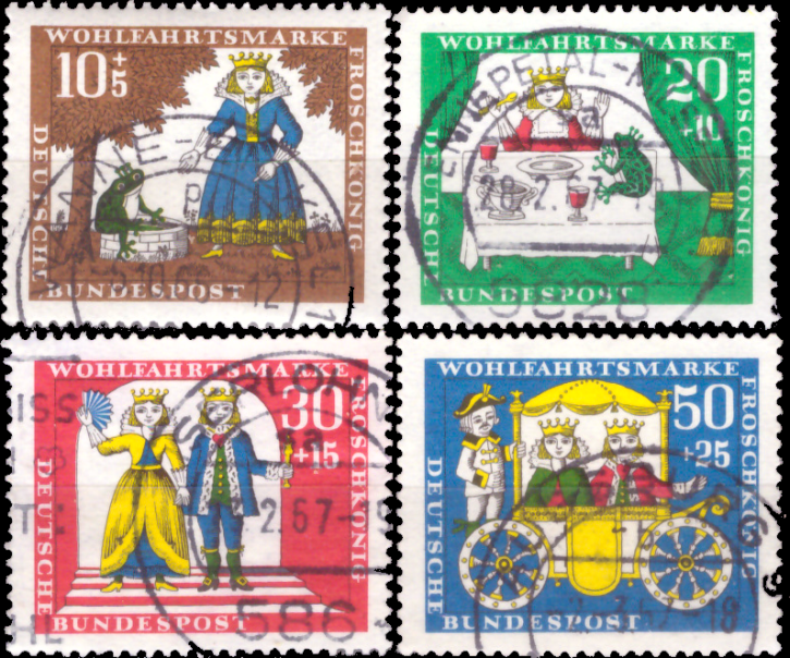 Briefmarken BRD (Bund) 1966, Mi.Nr. 523-526, Wohlfahrt: Märchen der Brüder Grimm (VIII). Gestempelt