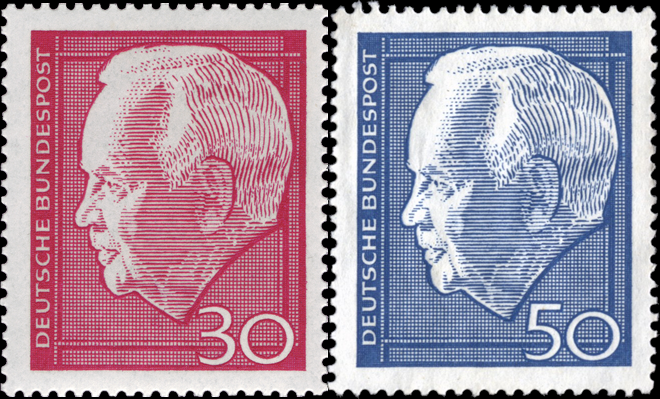 Briefmarken BRD (Bund) 1967, Mi.Nr. 542-543, Heinrich Lübke (II). Postfrisch