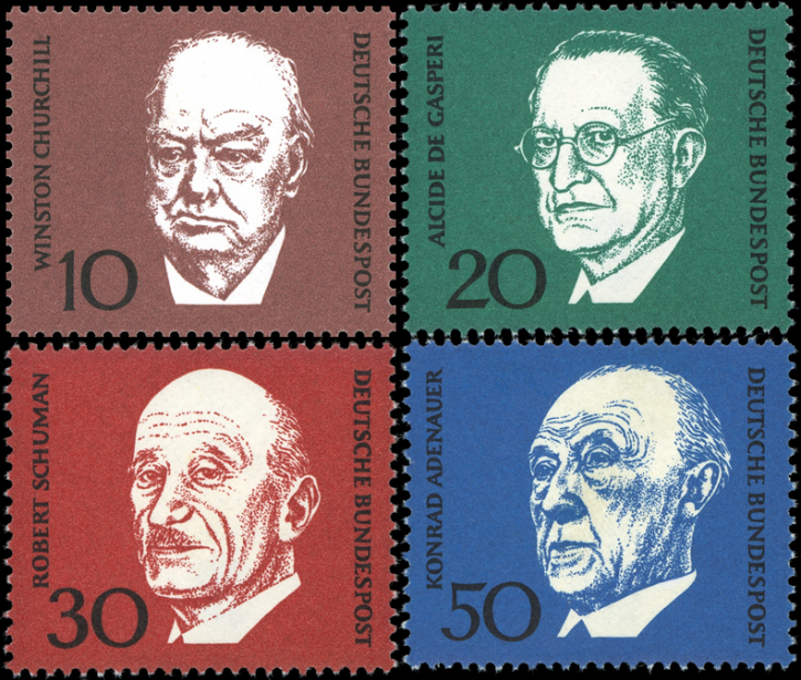 Briefmarken BRD (Bund) 1968, Mi.Nr. 554-557, Erster Todestag von Konrad Adenauer. Postfrisch