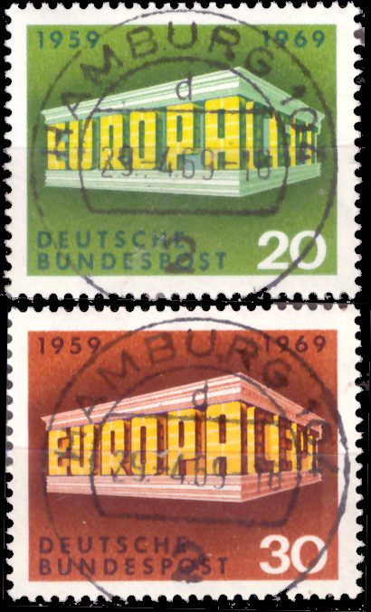 Briefmarken BRD (Bund) 1969, Mi.Nr. 583-584, Europa. Gestempelt