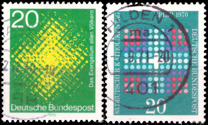 Briefmarken BRD (Bund) 1970, Mi.Nr. 647, 648. Gestempelt