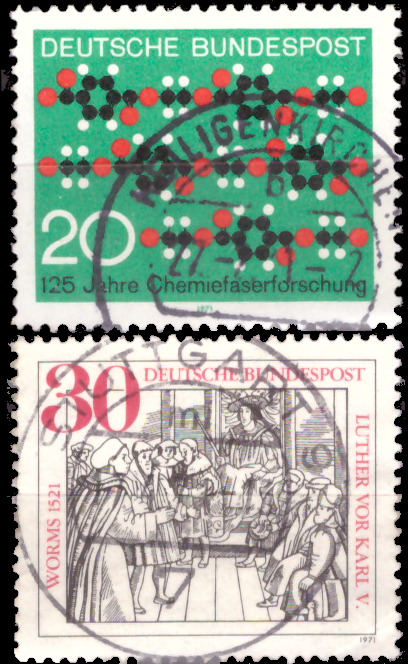 Briefmarken BRD (Bund) 1971, Mi.Nr. 664, 669. Gestempelt