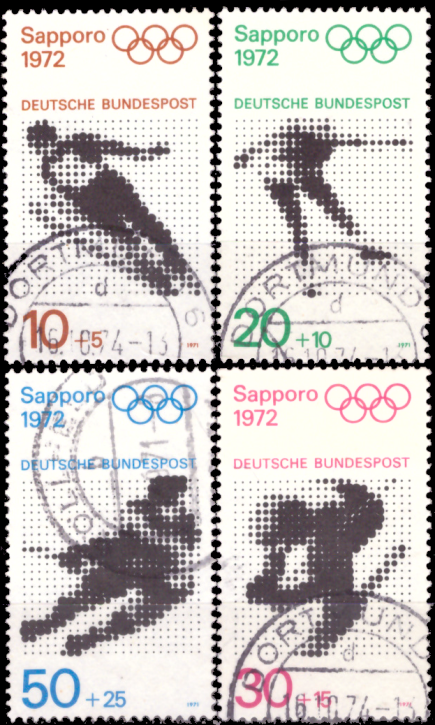 Briefmarken BRD (Bund) 1971, Mi.Nr. 680-683, Olympische Spiele 1972. Gestempelt