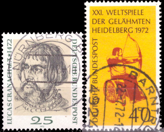 Briefmarken BRD (Bund) 1972, Mi.Nr. 718, 733. Gestempelt
